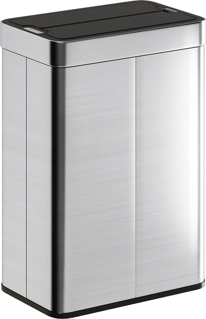 Poubelle automatique à capteur 55 L en acier inox avec couvercle papillon