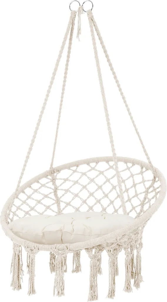 Fauteuil Suspendu sans Perçage : Confort 120kg avec Support Macramé