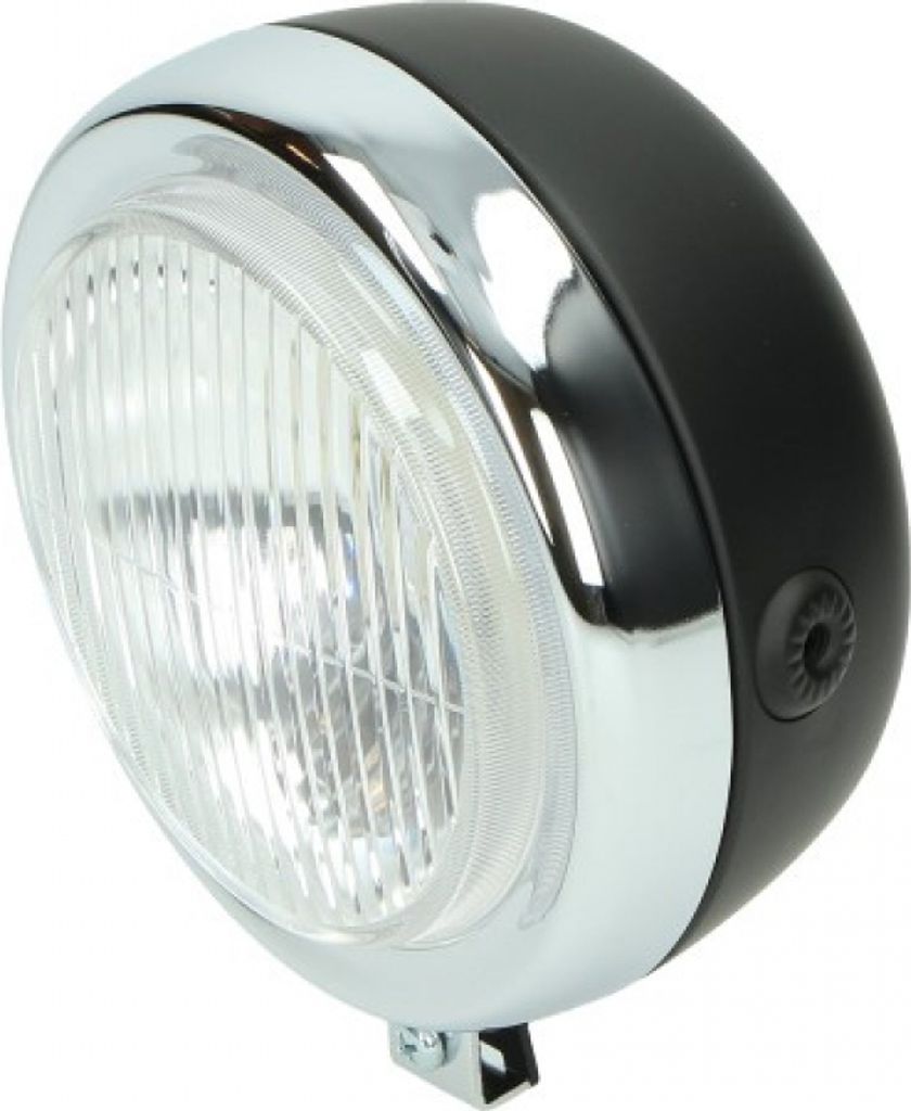 BestPrice Scheinwerfer vorne rund schwarz kompatibel mit Puch Maxi Mofas