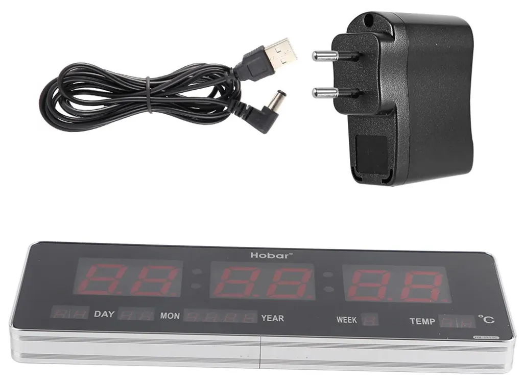 Horloge LED à Grand Affichage Digital et Cadre Aluminium Robuste x2