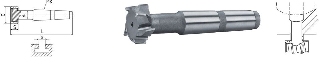 ELMAG HSS T-Nutenfräser mit Morsekegel DIN 851, Ø 32,0 mm