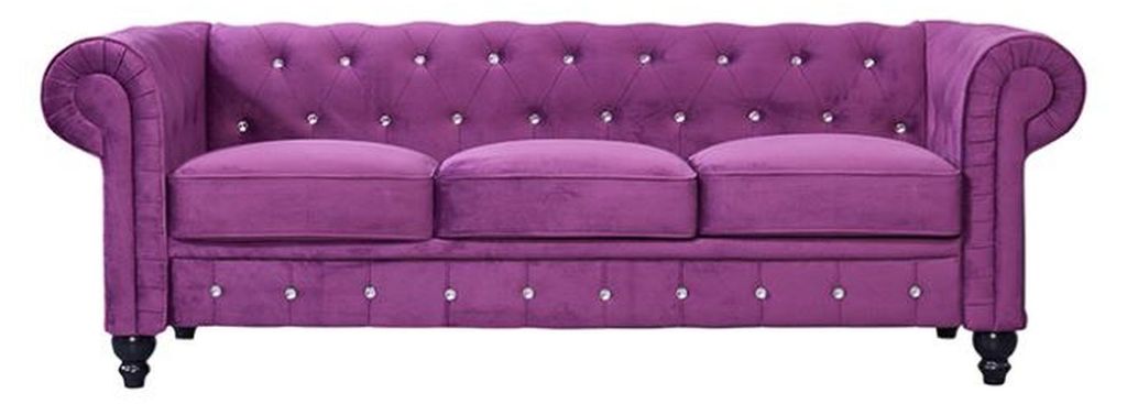 jvmoebel - Textil Sofa Couch - Violet Polster Dreisitzer Couch Garnitur Dreier