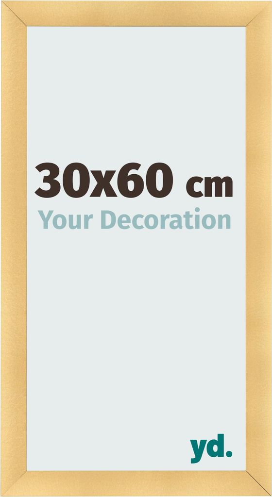 Bilderrahmen, 30x60 cm, Gold Matt, MDF, Pisa
