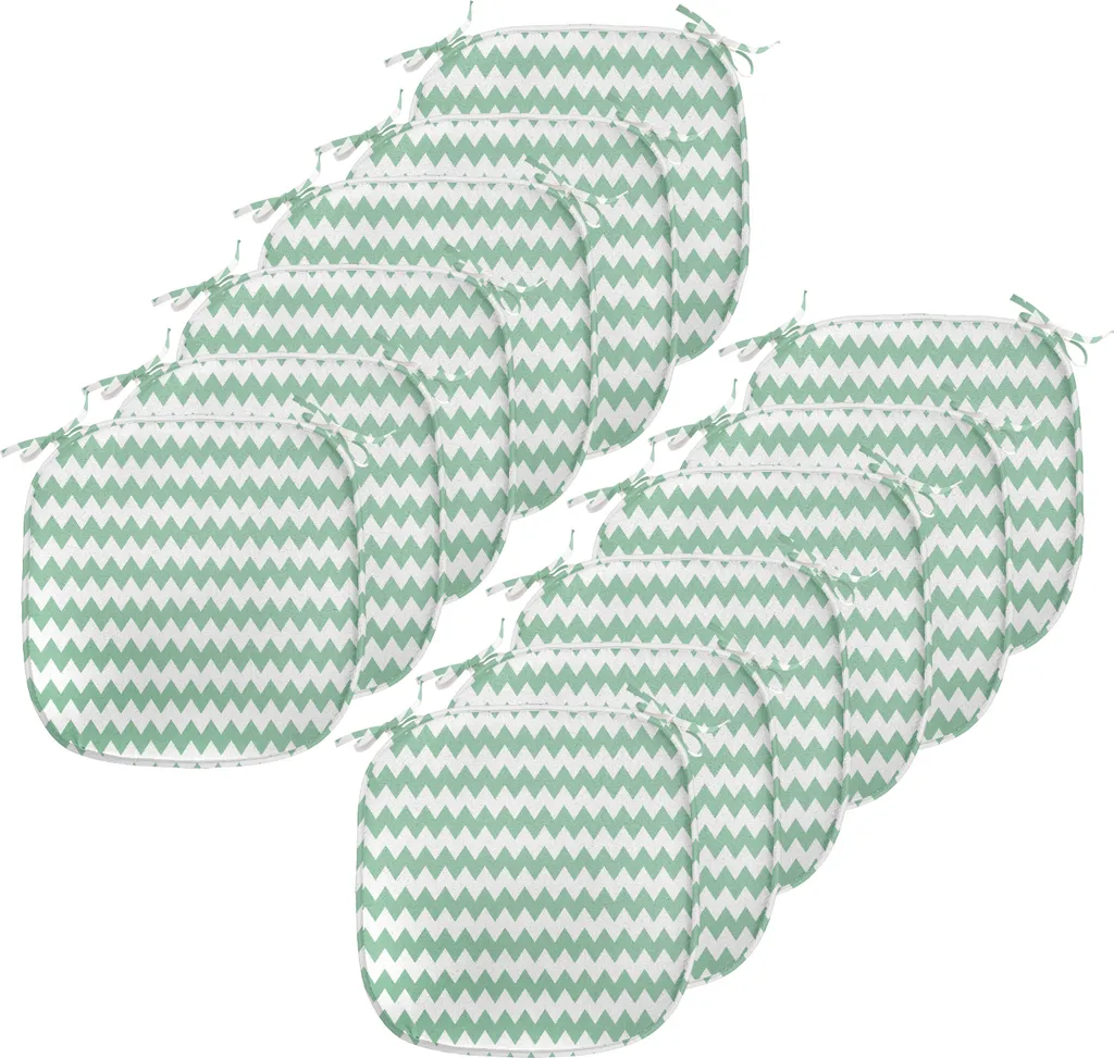 Set 12 Cuscini Sedie Cucina 40x40 Impermeabili ABAKUHAUS Menta Bianco