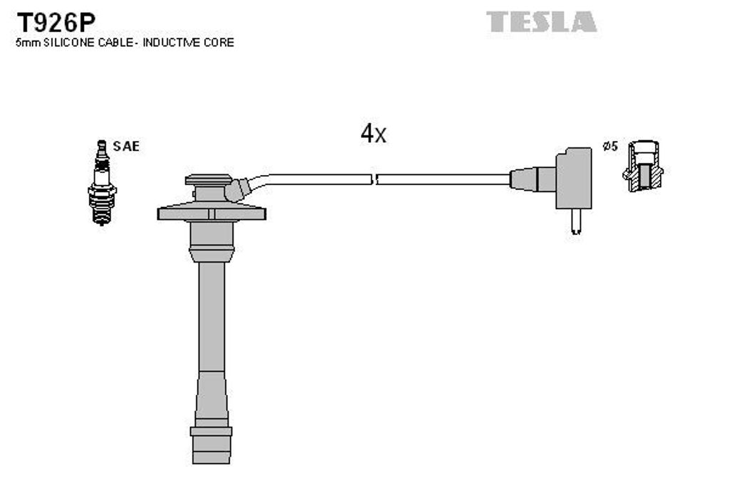 TESLA T926P Zündkabelsatz Zündleitungssatz für TOYOTA COROLLA Liftback (E11) COROLLA Compact (E11) Corolla Kombi (E11) COROLLA (E11)