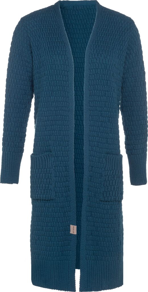Knit Factory Jaida Lange Strickjacke - Petrol - 36/38