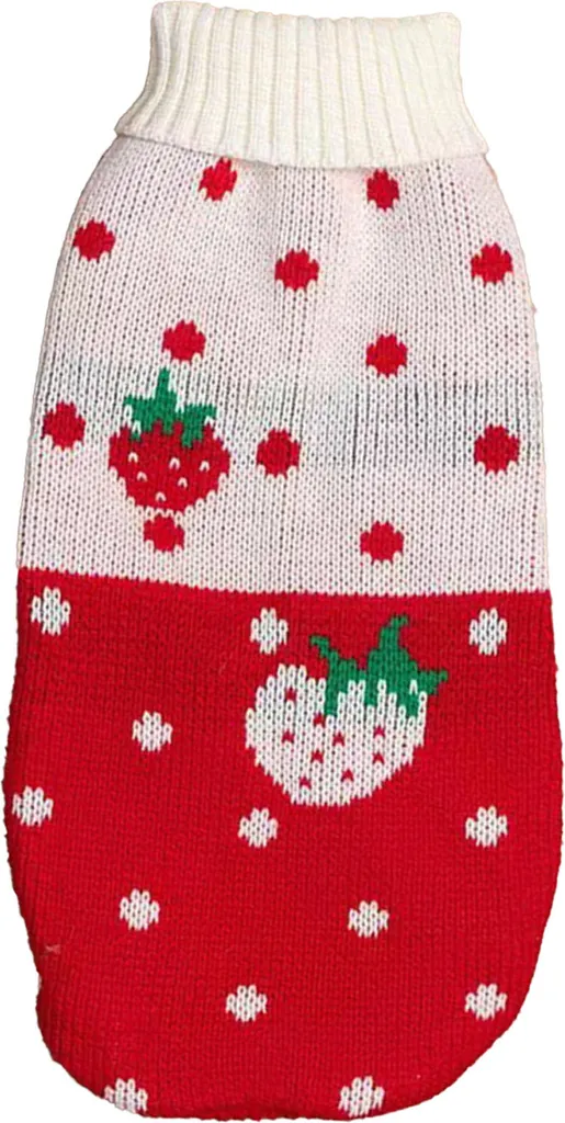 Maglione Gatto Rosso Fragola S | Calore e Stile per il tuo Pet