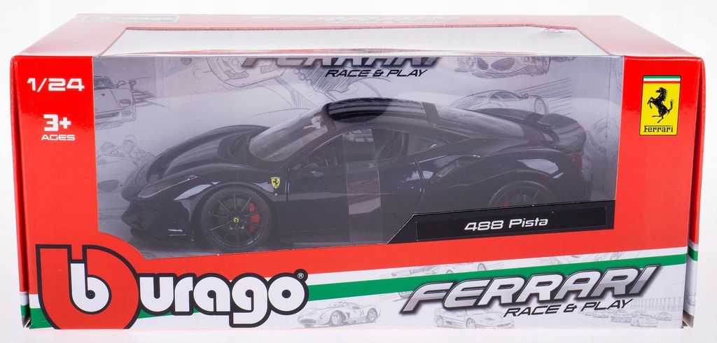 BBURAGO Ferrari 488 Pista 1:24 blau, Model športového Obrázok produktu 
