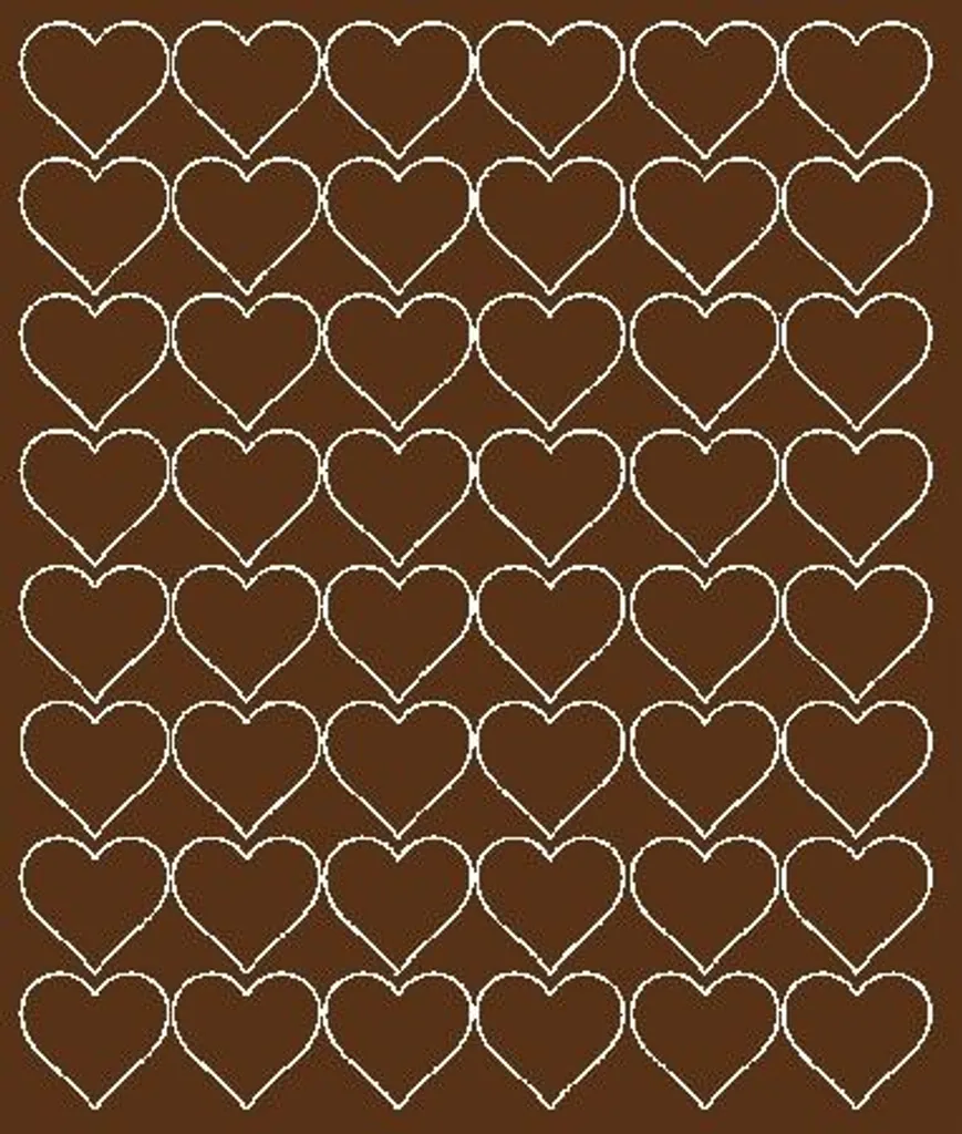 Adesivi Cuore Marroni 3cm - 48 Pezzi per Scrapbooking e Regali - 1