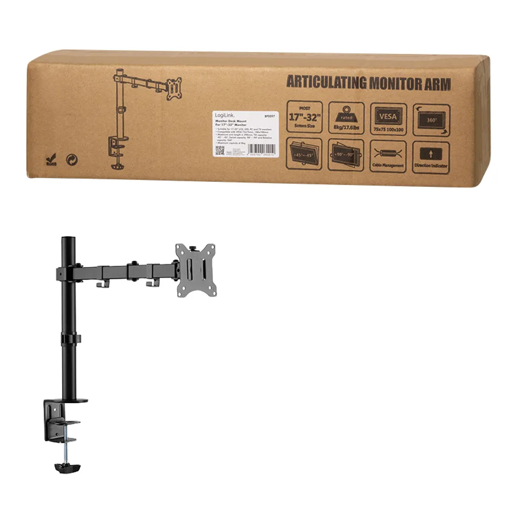 Support Écran pour Télétravail et Bureau Réglable et Orientable