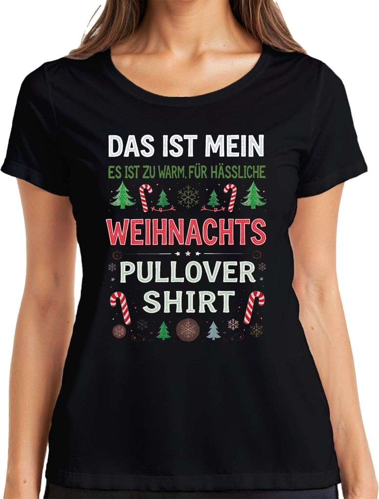 Das ist mein Weihnachts Geschenk Tannenbaum Zuckerstange lustig Damen T-Shirt, Schwarz, XXL