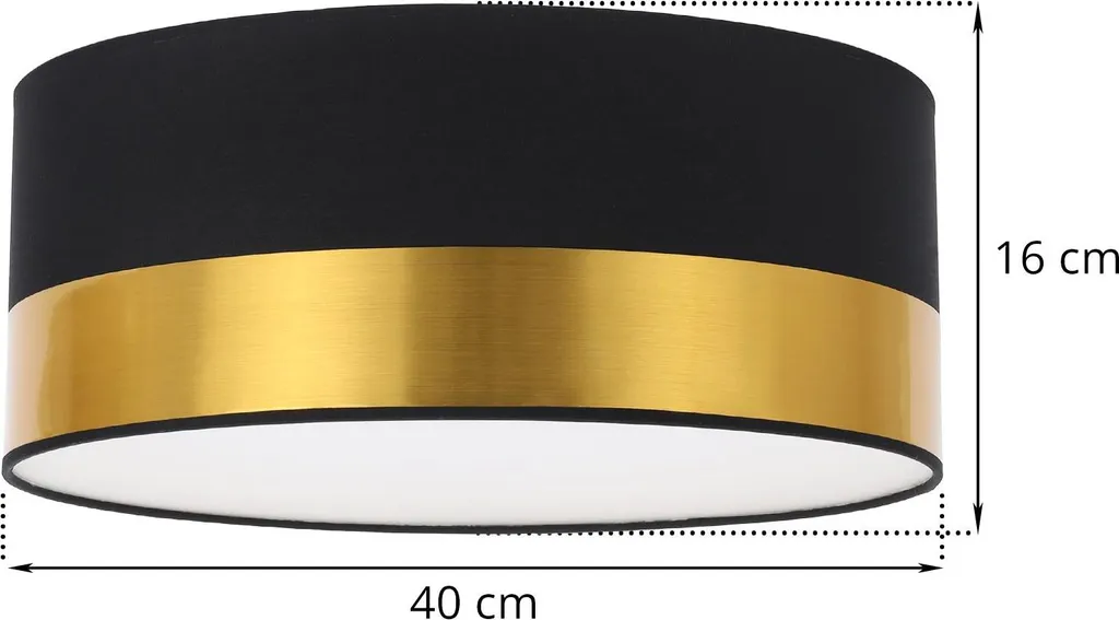 Plafoniera Elegance Plexi 40cm Nero e Oro: Luce d'Atmosfera E27 - 5