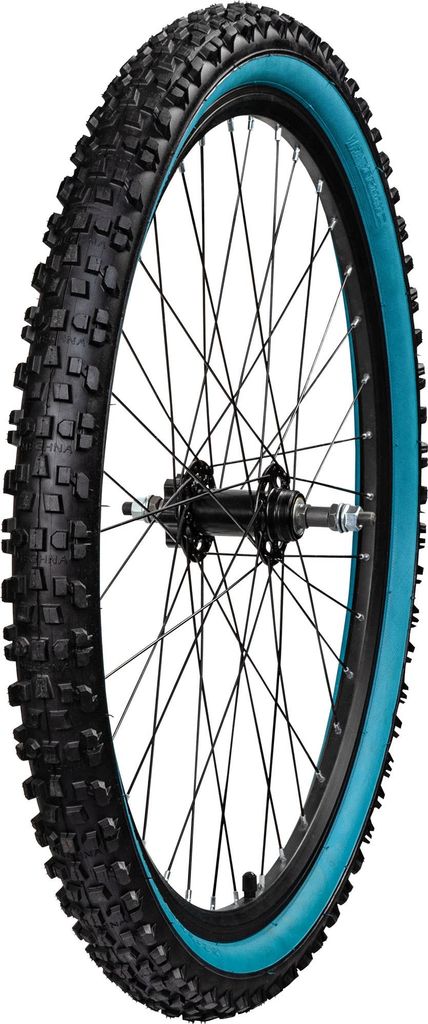 Komplettrad Felge mit Reifen Mountainbike Felgen Laufradsatz Fahrrad Laufrad schwarz/türkis 26 x 2,35" Hinterrad