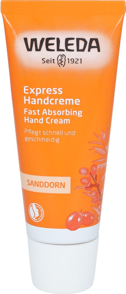 Weleda Crema mani all'olivello spinoso a rapido Immagine del prodotto 