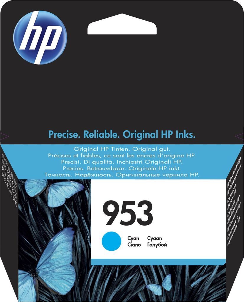HP 953 Cyan Original Tintenpatrone, Standard, Cyan, Tinte Produktbild 