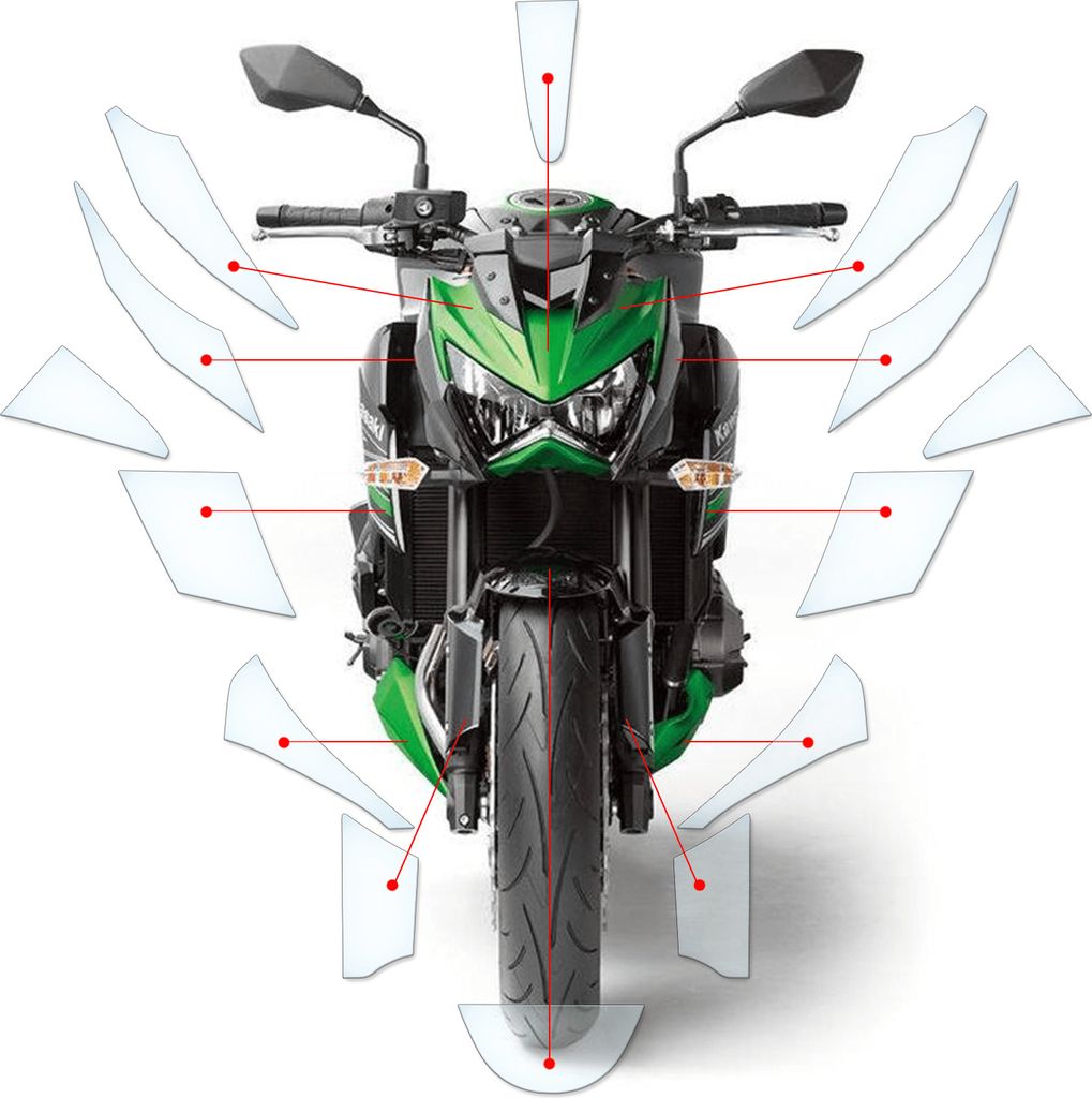 Lackschutzfolie Steinschlagschutz passend für Kawasaki Z800 2013-2016