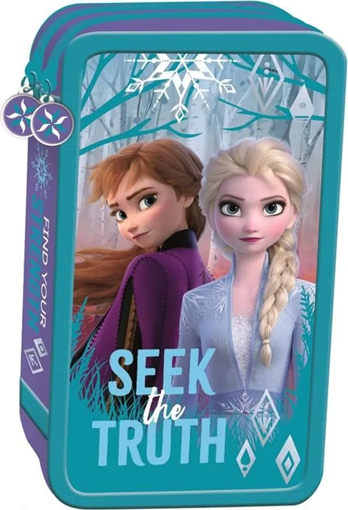 Trousse à Double Fond Disney Frozen avec Fournitures Scolaires Incluses