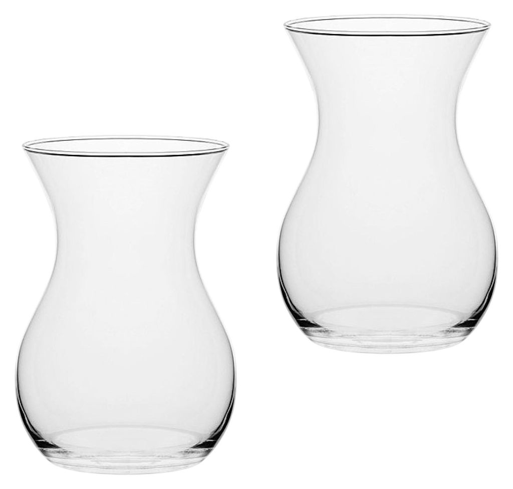 Glasvase „Belly“ 2er Set 18 x 12cm – Blumenvasen aus Glas - 2 Stück