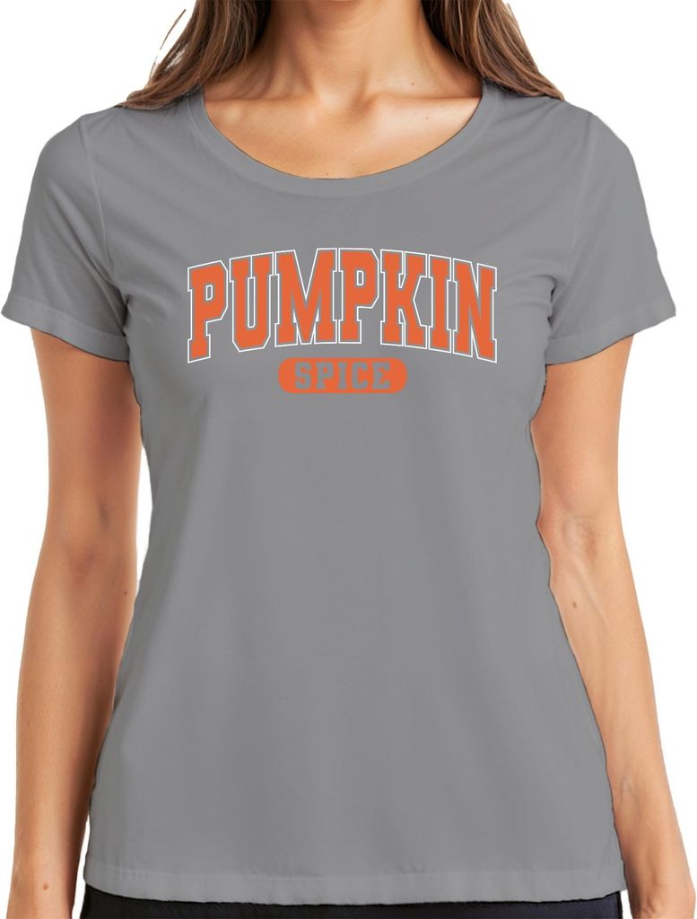 Pumpkin Spice Kürbisgewürz Herbst Halloween Kürbis Latte Kaffee Damen T-Shirt, Grau, L