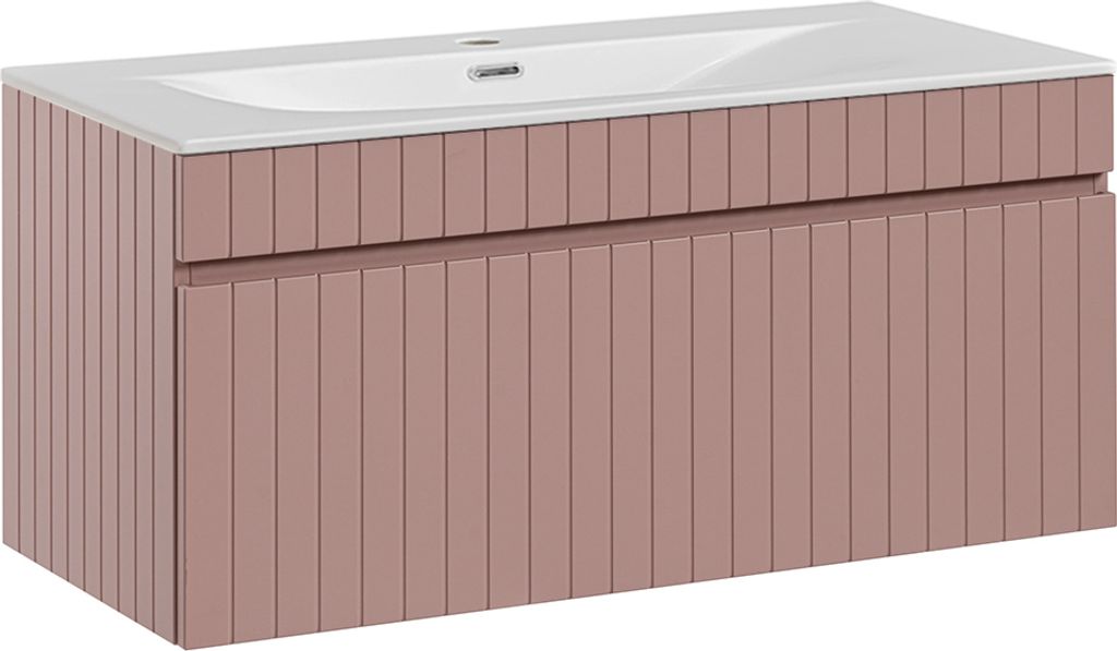 Waschtisch 100cm Zelie mit 1 Schublade, Rose