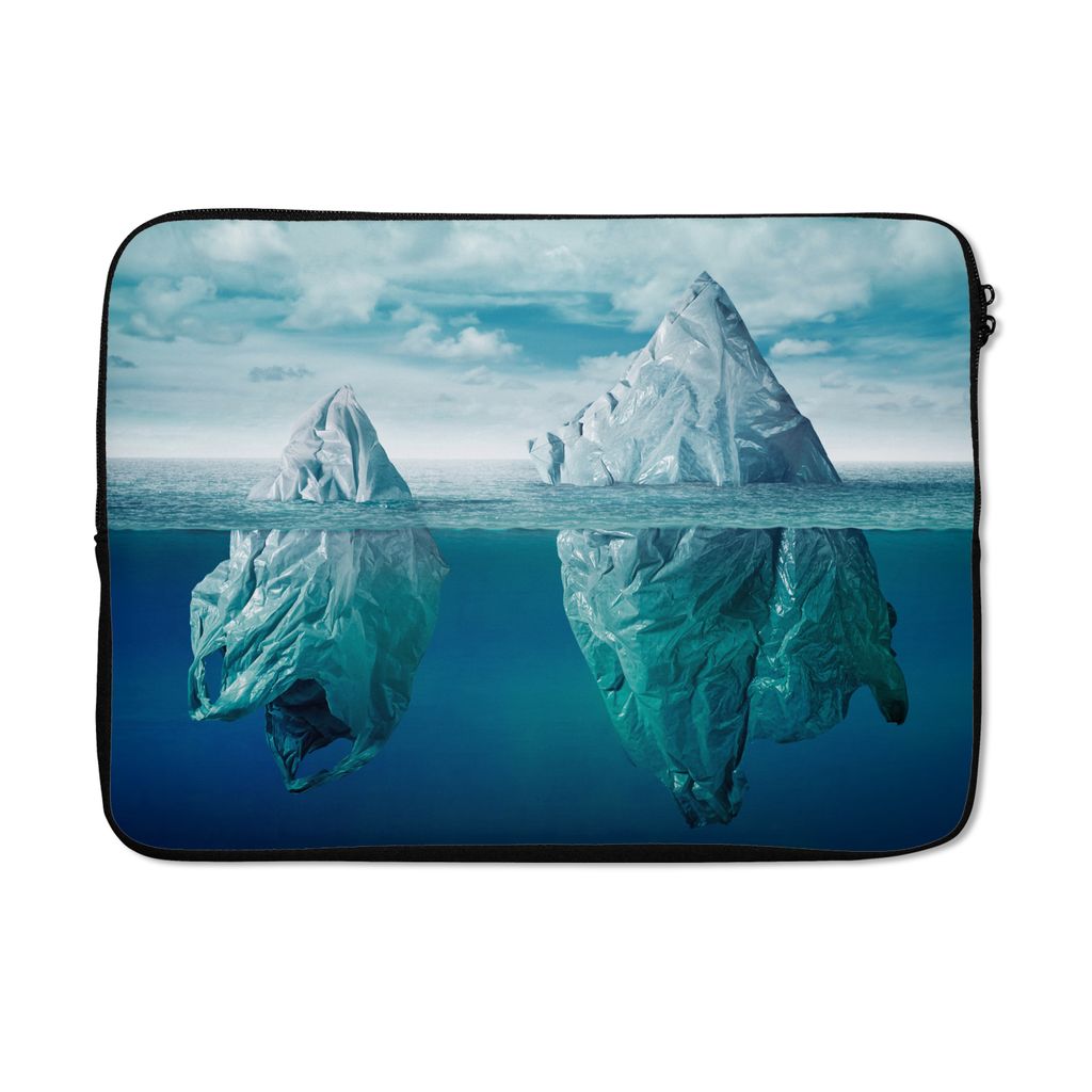 MuchoWow Laptop Hülle 14 ZollMeer - Eisberg - Plastiktüten Laptoptasche - Laptoptasche - Stoßsicher - Schutzhaube