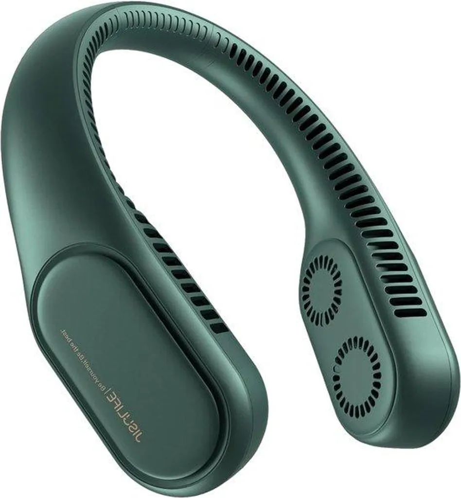 Ventilateur de cou portable rechargeable USB avec 3 vitesses coloris vert