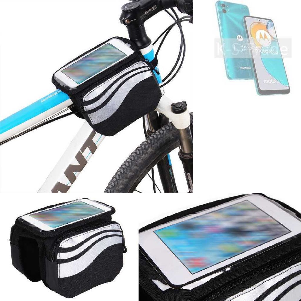 K-S-Trade Rahmentasche Fahrrad-Halterung kompatibel mit Motorola Moto E22s Rahmenhalterung Fahrrad Handyhalterung Fahrradtasche Handy Smartphone