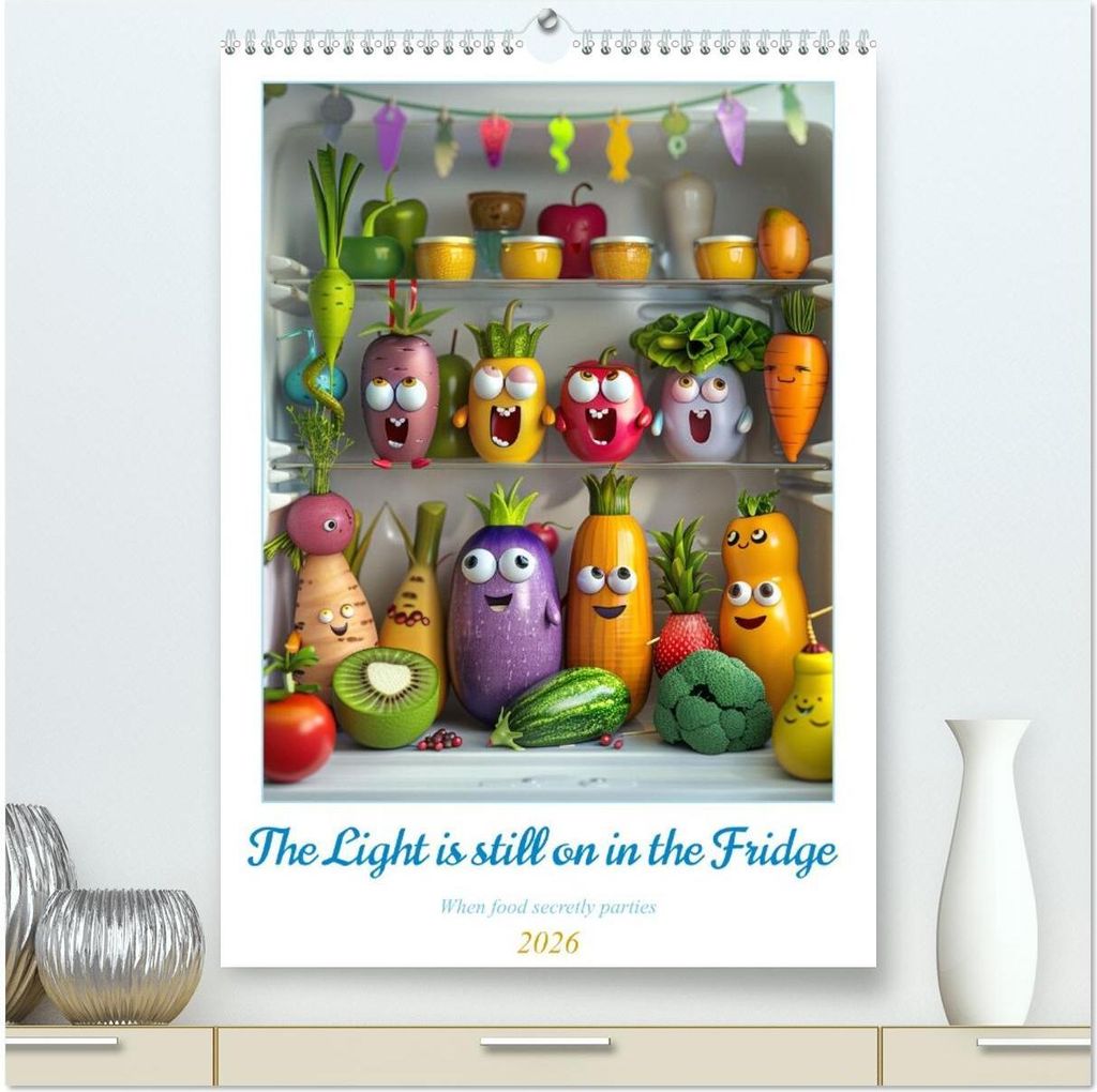 The Light ist still on in the Fridge (High Quality Premium Wall Calendar 2026 DIN A2 portrait),CALVENDO 12 Month Wall Calendar