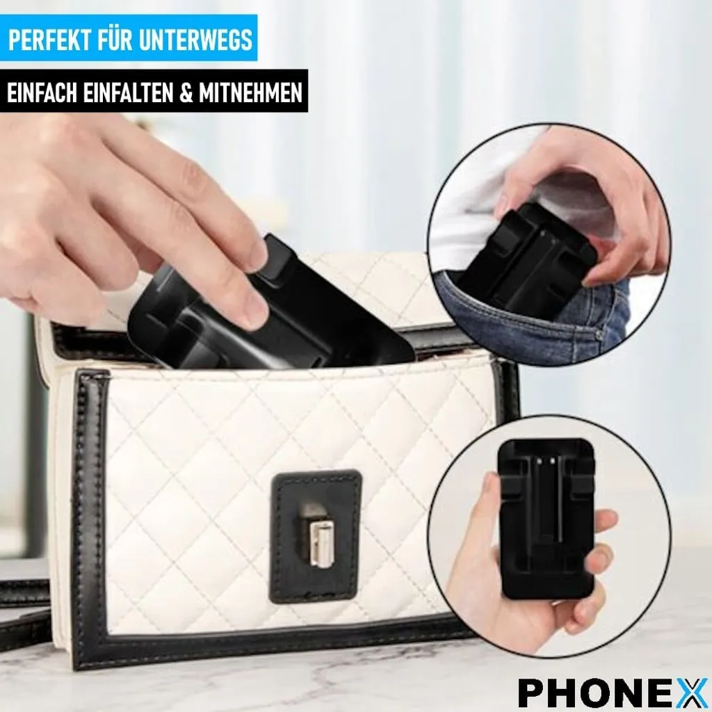 PHONEX Supporto Professionale Tavolo Smartphone: Bulk Nero Tablet - 3