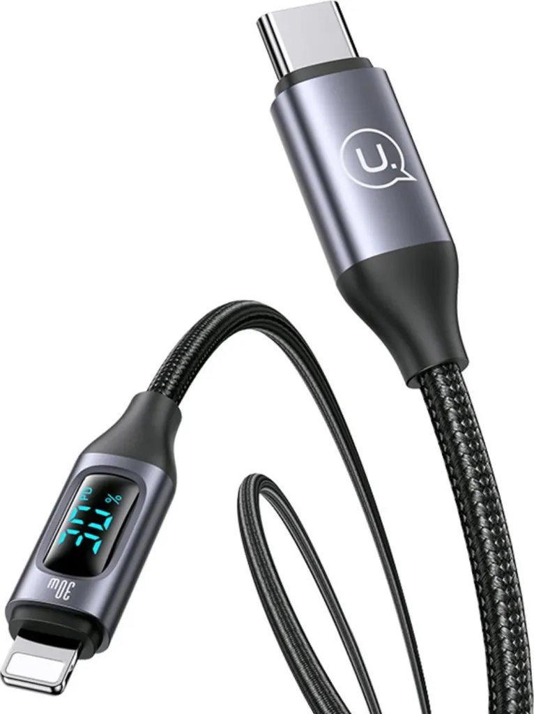 Cavo Eko 1.2m 30W Type-C a Lightning Display LED BD Nero Prezzo