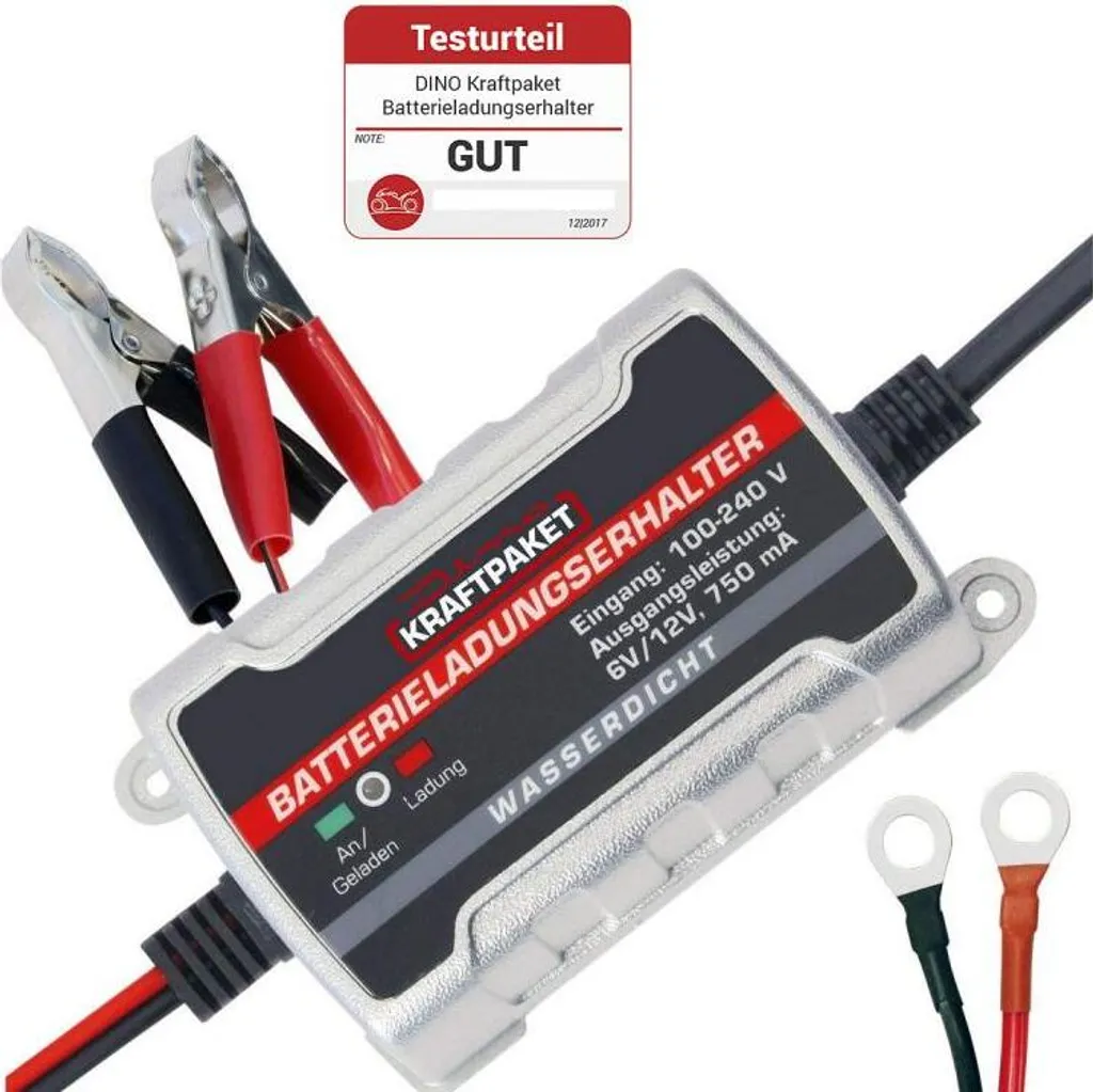 Dino KRAFTPAKET Chargeur de batterie 6V/12V 750mAh moto et auto