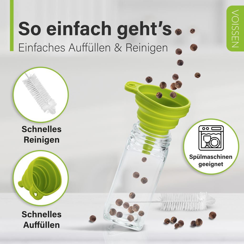Voissen Gewürzbehälter aus Glas – 24er Set – 100ml – Produktbild 6