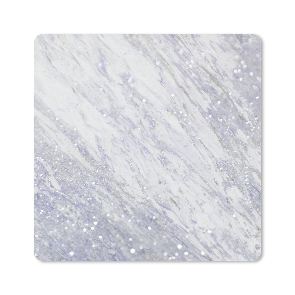 MuchoWow Mauspad Mousepad Marmor - Glitter - Acryl 20x20 cm - Mousepads - Maus Mat - Pad - Mausunterlage - Desk Mat - Bureauartikeln