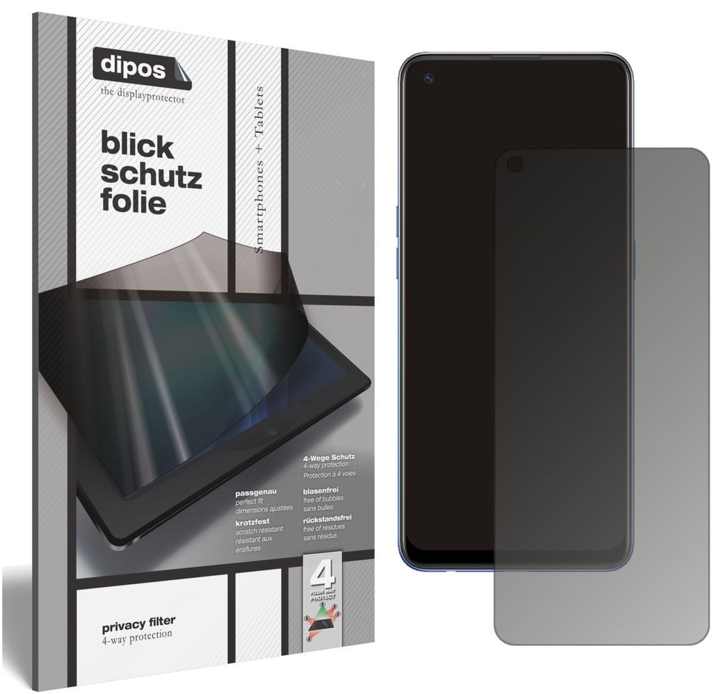 Blickschutzfolie für Oppo A74 matt Schutzfolie Folie Display Schutz dipos