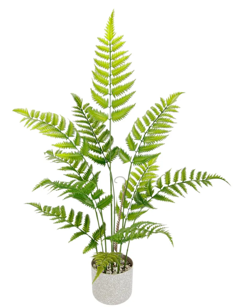 Plante d'intérieur artificielle : Grande fougère décorative en pot 76cm