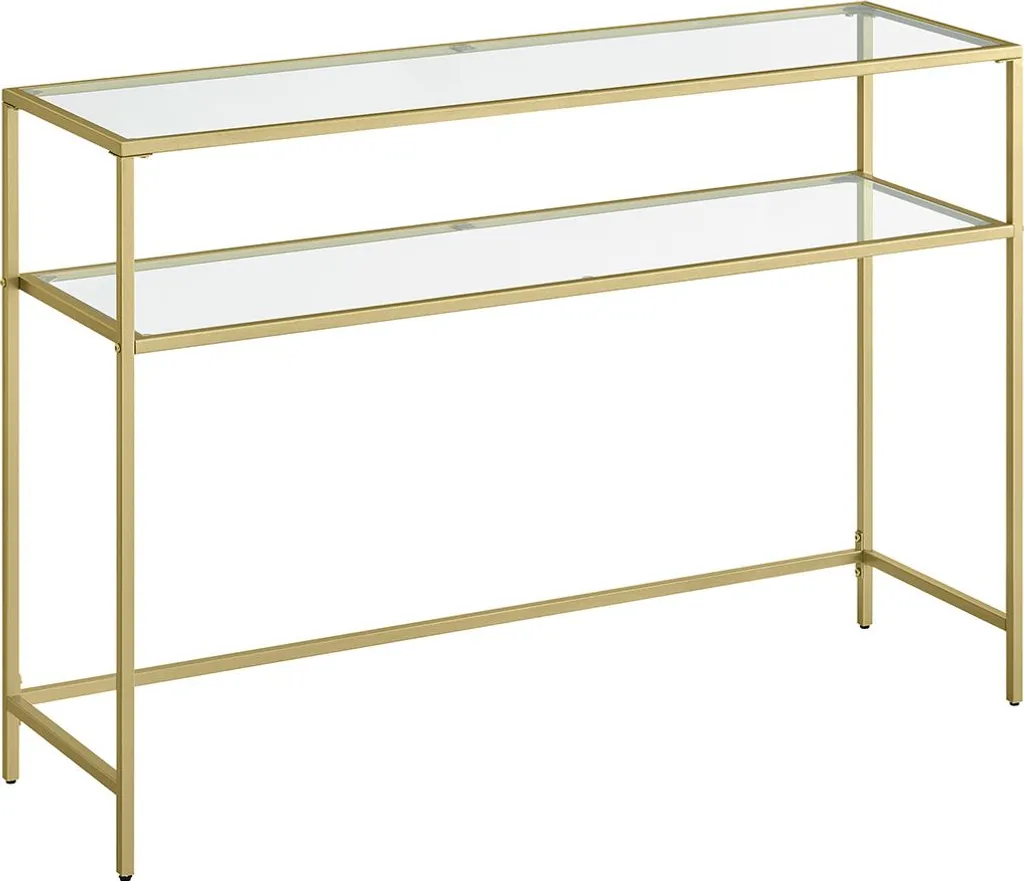 Gagnez de l'espace avec cette console ajustable moderne en or et cristal
