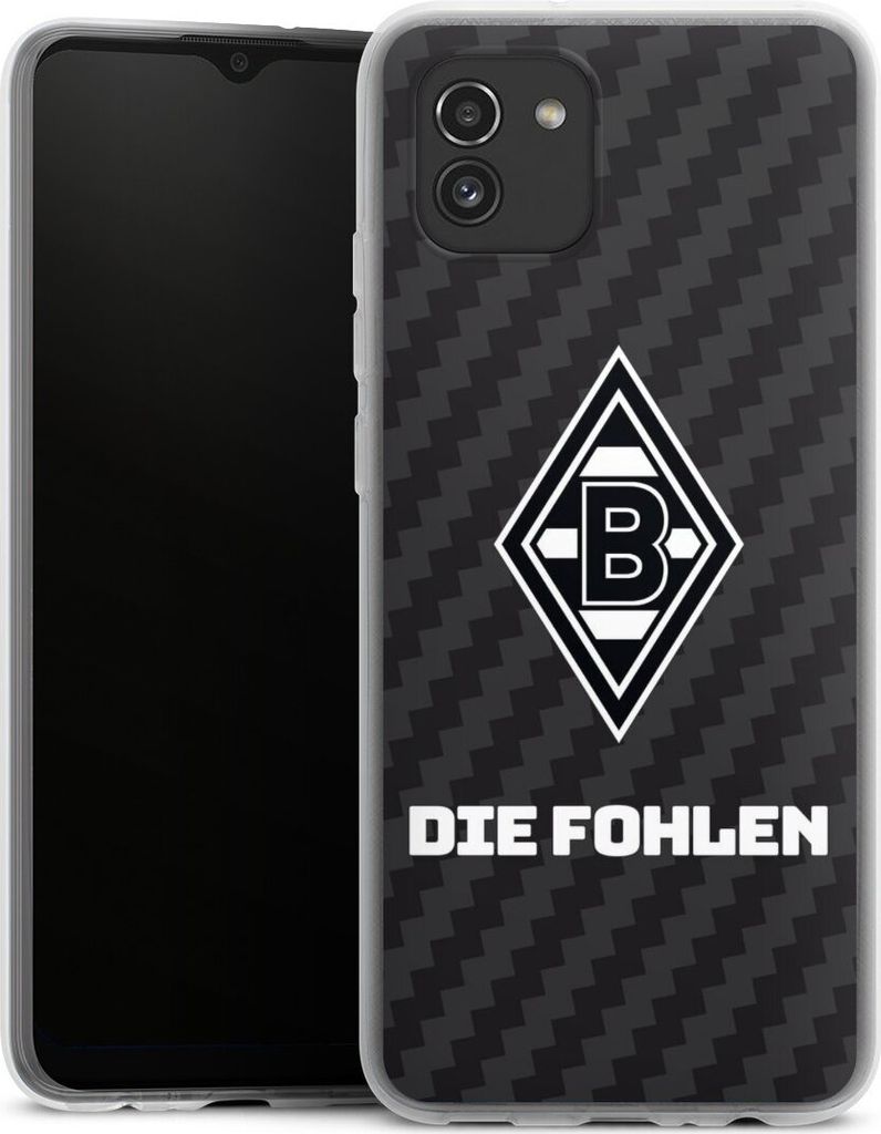 DeinDesign Handyhülle für Samsung Galaxy A03 Silikon Hülle Case Smartphone Schutzhülle Borussia Mönchengladbach Carbon Gladbach