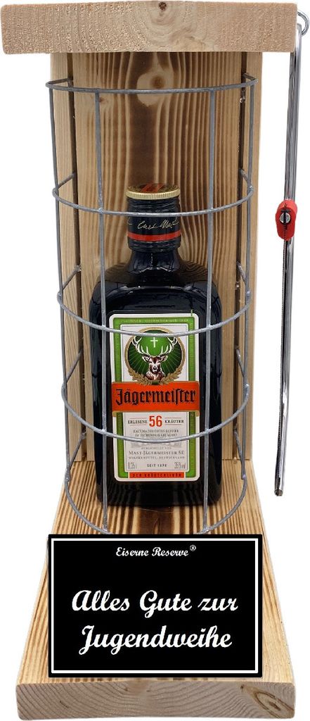Jägermeister - Alles Gute zur Jugendweihe -Eiserne Reserve Gitterkäfig Bier Geschenk zur Jugendweihe