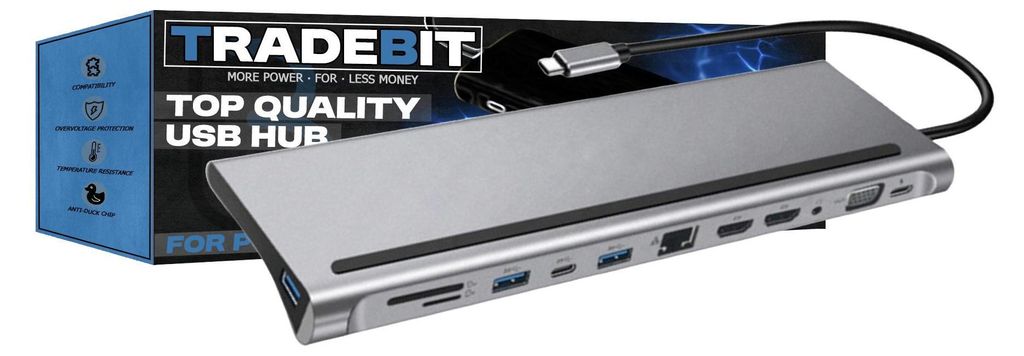 hub 12 in 1 Type-C a 4K 2x HDMI / VGA / FT / SD / 3x USB Immagine del prodotto 