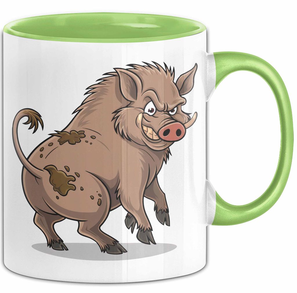 Wildschweinjagd Tasse Geschenk für Schwarzwildjäger Spruch (Grün)