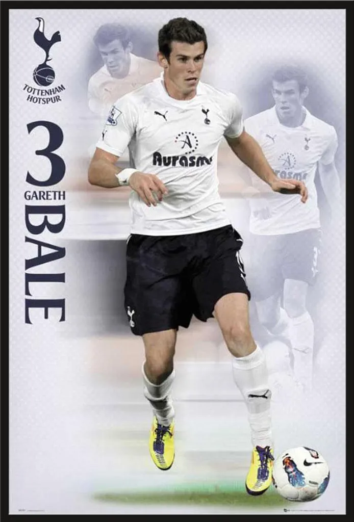 Cadre Mural Anti-Casse avec Affiche Tottenham Bale 11/12 Vitre Plexiglas