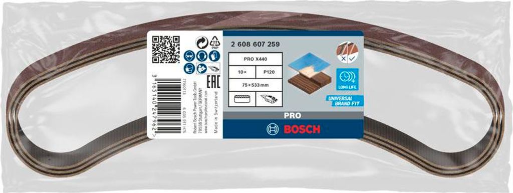 PRO X440 Schleifband, 75 x 533 mm, 120, 10-tlg.