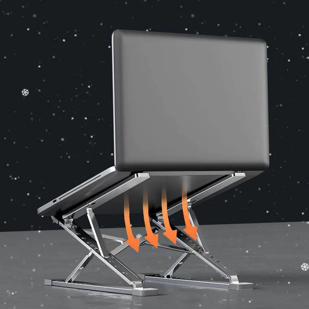 Stand per Notebook N8 Alluminio Argento - Rialzo PC Portatile Pieghevole - 4