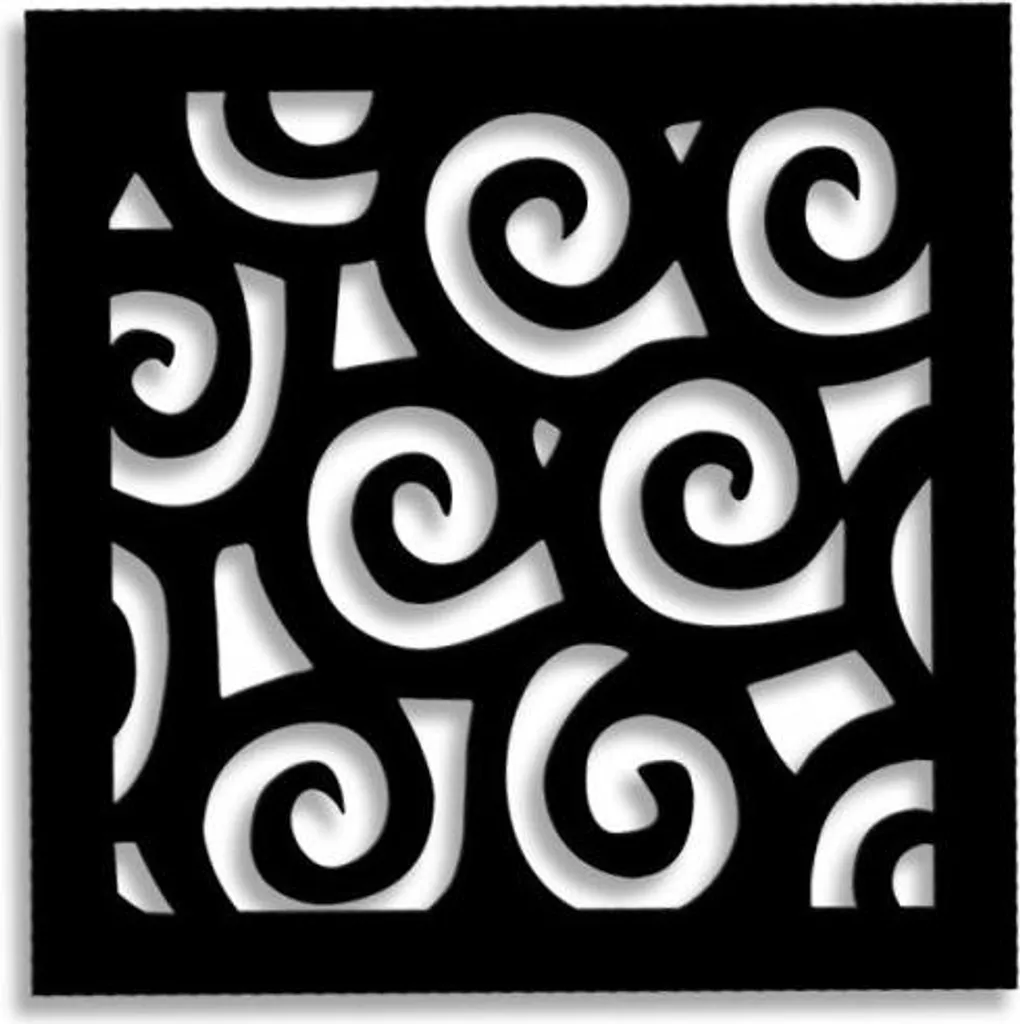 RICCI - Pannello Quadro arredo PVC traforato - PARASOLE 48x48 cm nero