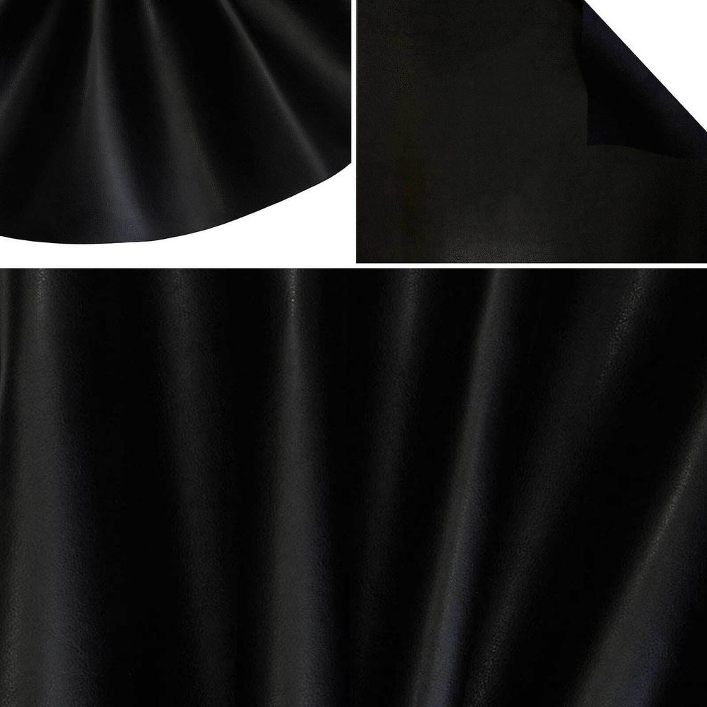 0,5m Kunstleder Stoff Meterware Kunstleder breite 140cm Lederoptik Möbelstoff Variantenwahl, Motiv:Antikleder | schwarz, Stärke:1.7 mm | 820 g/m²