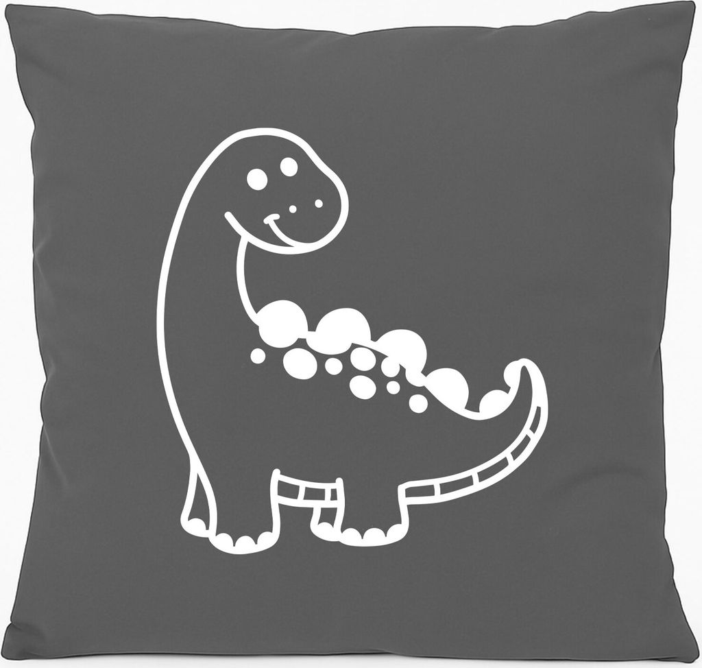 Huuraa Sofakissen Apatosaurus Dinosaurier Geschenk 40x40cm mit Füllung Steel Grey Baumwolle Apatosaurus Mitbringsel