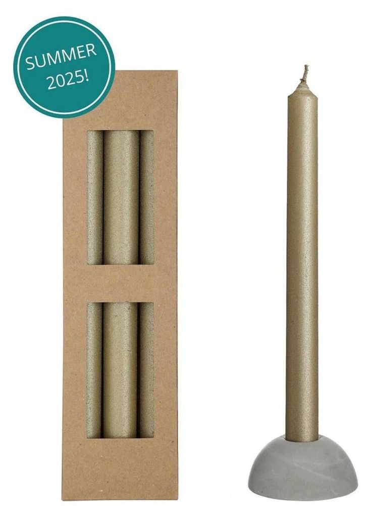 Ideas 4 Seasons Dinner Candle Bliss Gold, 3-teiliges Set