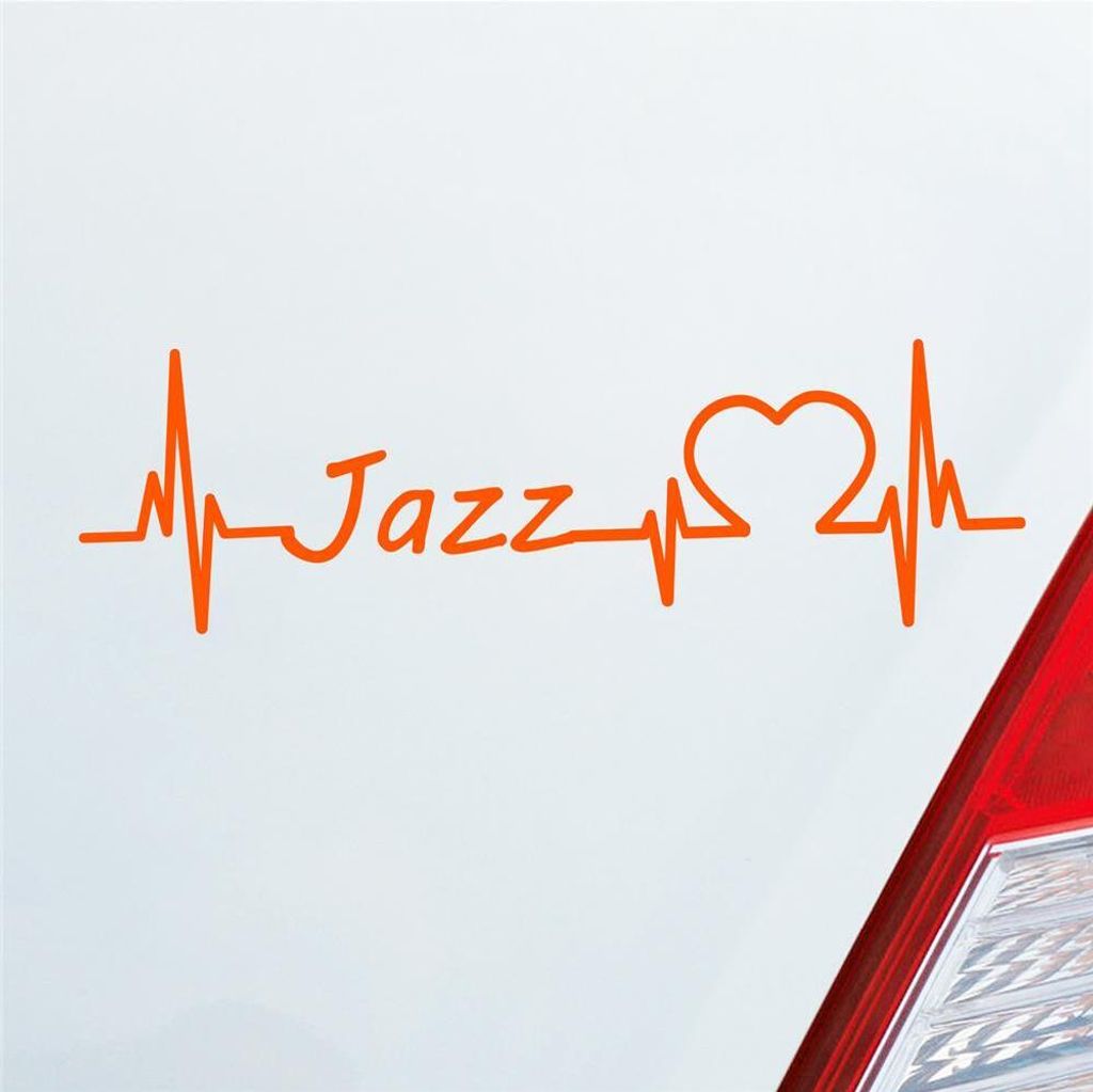 Auto Aufkleber Jazz Puls Herzschlag 19x6 cm Orange Sticker Heckscheibenaufkleber