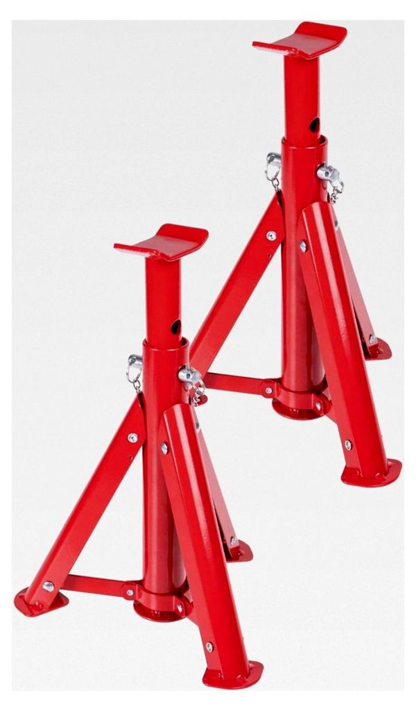 Unterstellbock 2 Stück, Wagenheber mit einer Traglast von 3T pro Stütze, höhenverstellbar von 286mm bis 401mm, Stützfuß für PKW, ideal zum Re...