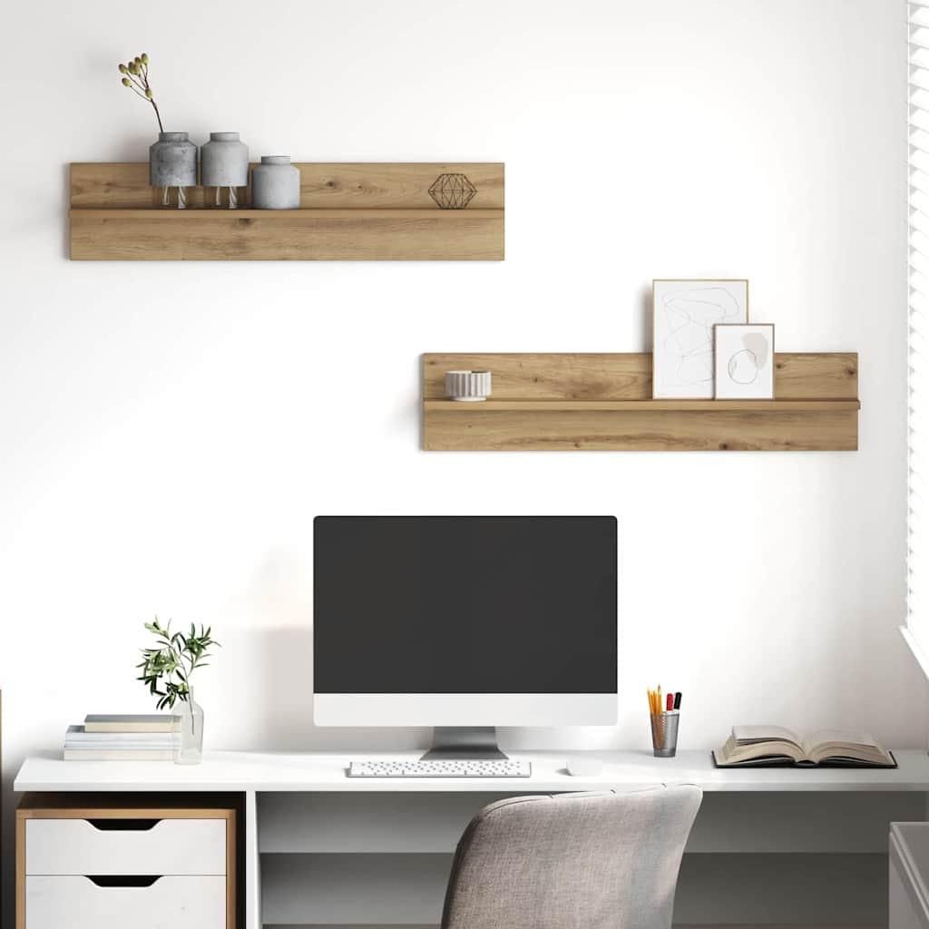 Maison Exclusive - Wandregal 2 pcs Artisan-Eiche 80 x 11,5 x 18 cm Holzwerkstoff